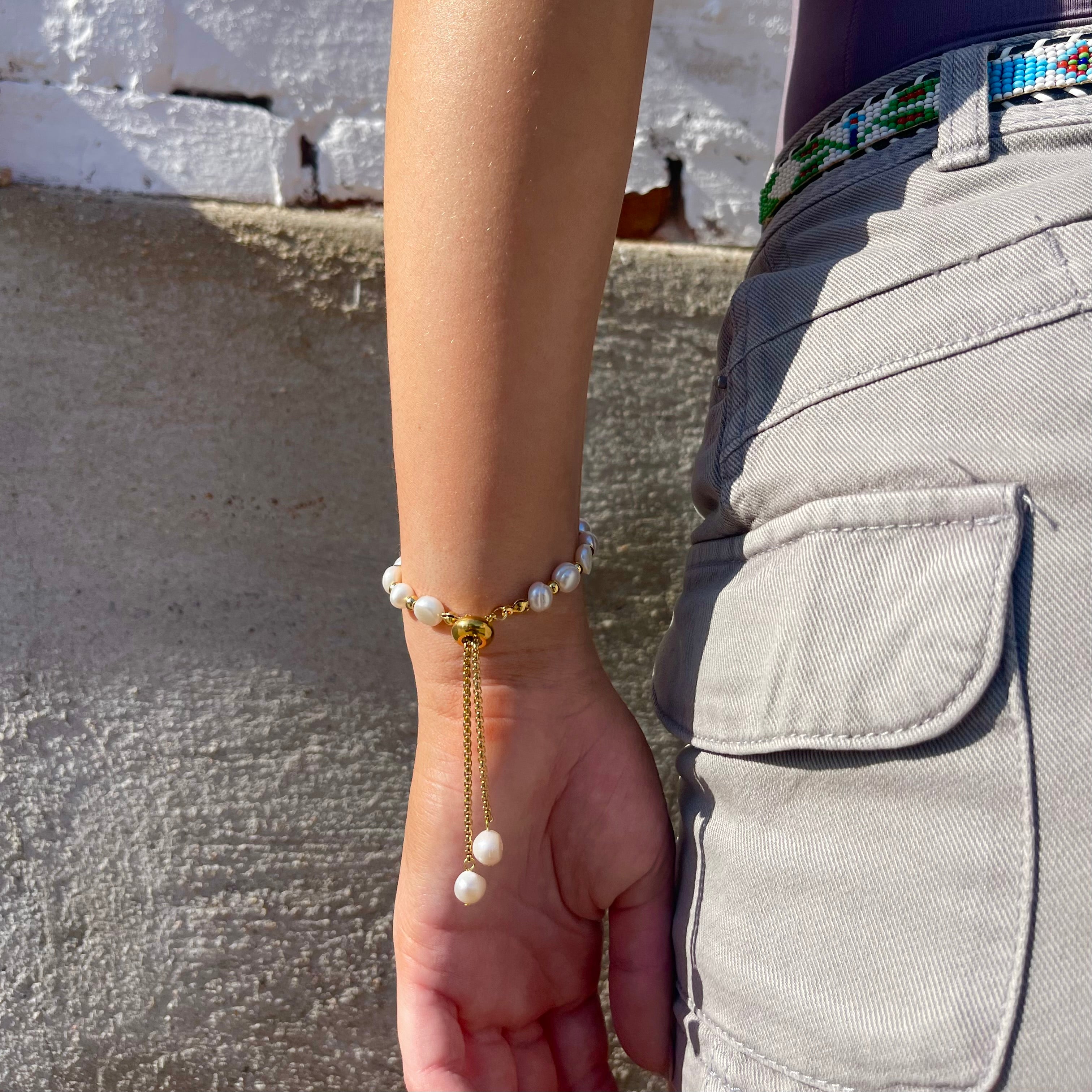 Adjustable Pearl Bracelet