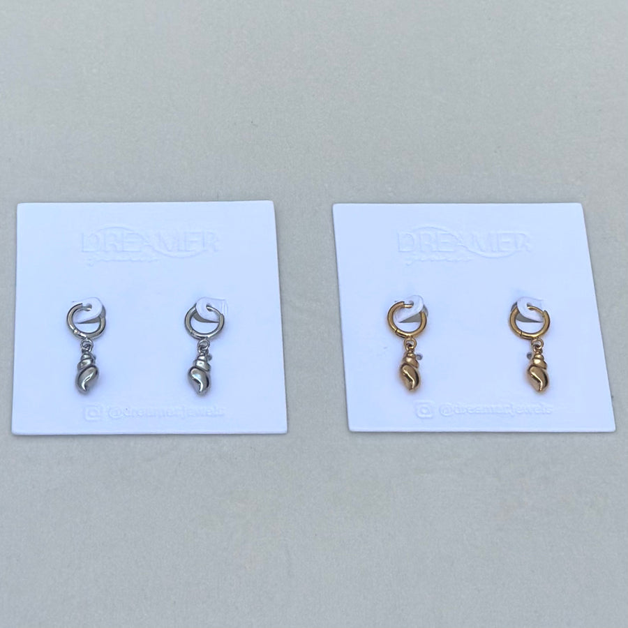 Dangle Conch Shell Huggies