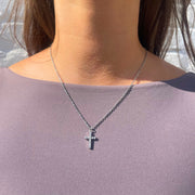 Small CZ Cross Necklace