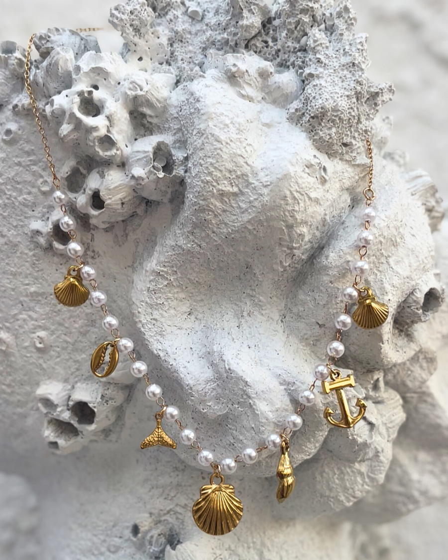 Pearl Tide Charm Necklace