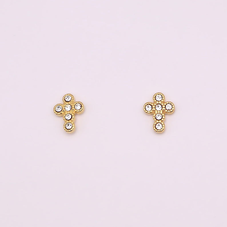 CZ Cross Studs