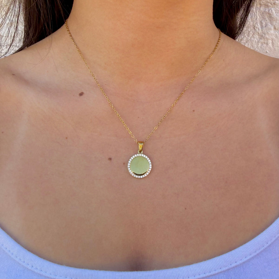 CZ Round Pendant Necklace