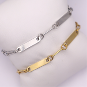Double Paperclip Bar Bracelet