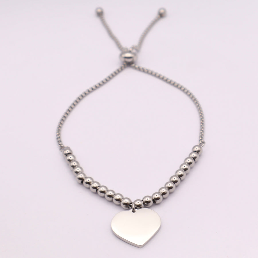 Adjustable Heart Beaded Bracelet