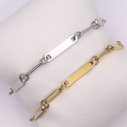 Triple Paperclip Bar Bracelet