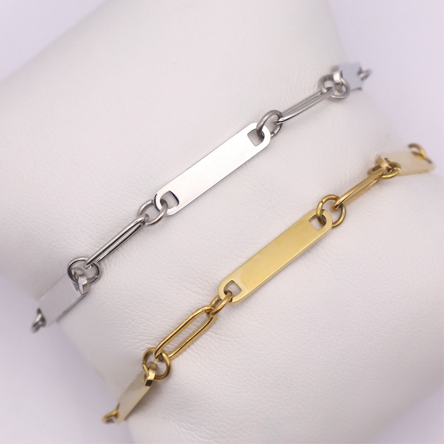 Triple Paperclip Bar Bracelet