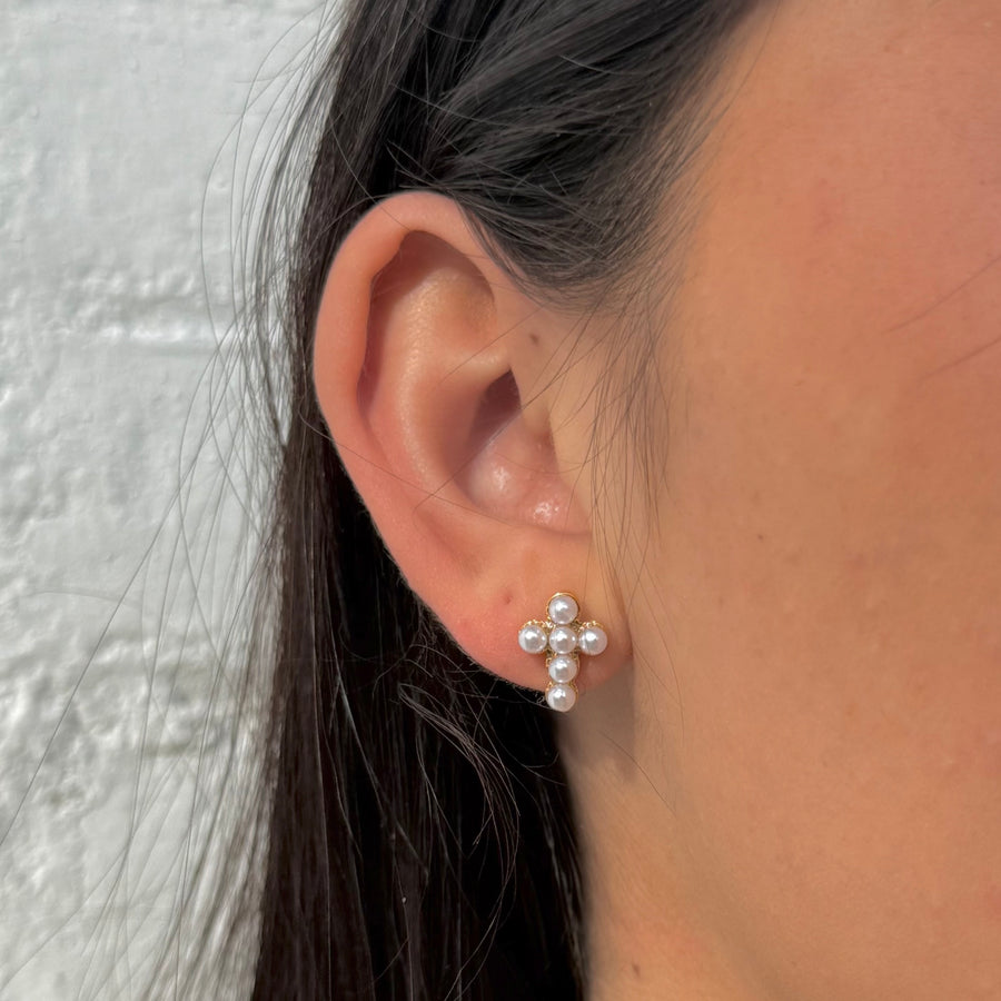 Pearl Cross Studs