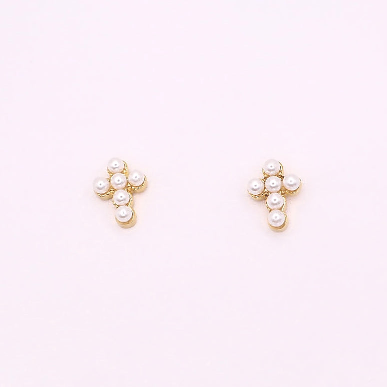 Pearl Cross Studs