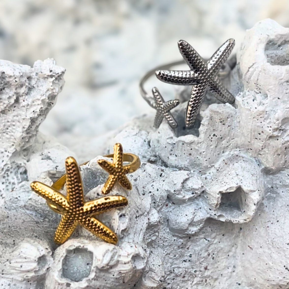 Starfish Kiss Adjustable Ring