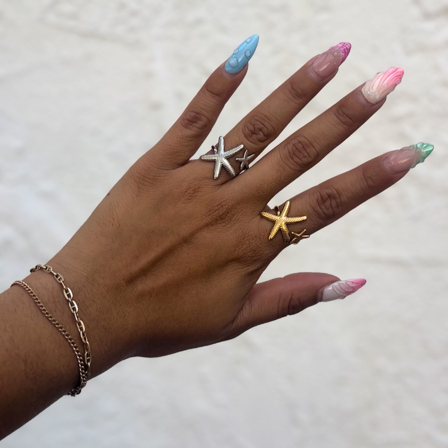 Starfish Kiss Adjustable Ring